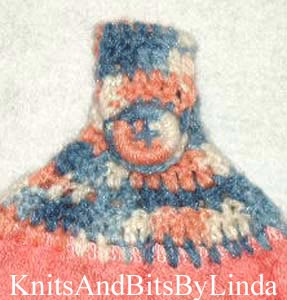 melon color hand towel with multi yarn top