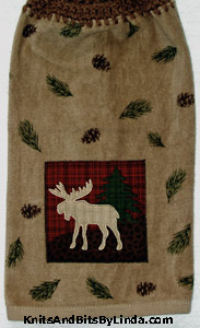 moose applique hand towel