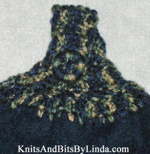 navy blue hand towel with bay print yarn top