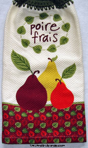 fresh pears hanging hand towel