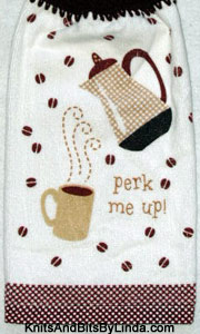 perk up coffee hanging hand towel