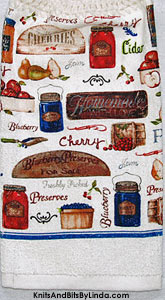 homemade preserves on kitchen hand towel
