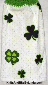  kitchen hand towel with shamrocks