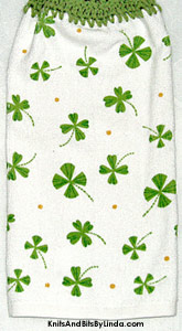 shamrocks on cotton terry hand towel