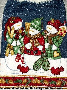 Three snowmen hand towel