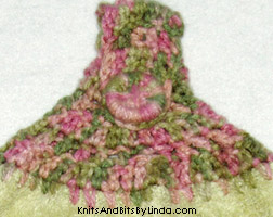rose garden yarn top on hanging hand towel