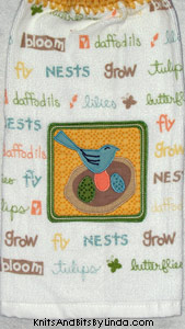 bluebird nest kitchen hand towel