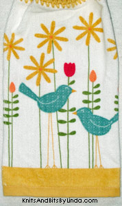 blue birds kitchen towel