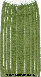 green stripe hand towel
