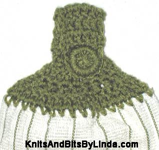 green stripe hand towel