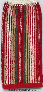 red strip hanging kitchen hand towel 