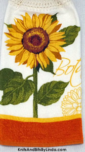 large sunflower kitchen hand towel