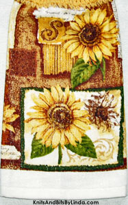 S is for Sunflower hanging kitchen hand towel