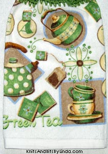 green tea hanging hand towel