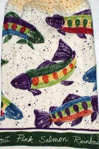  kitchen hand towel with fish