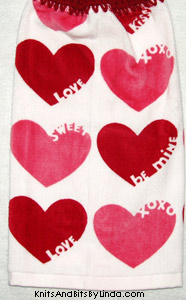large valentine heart kitchen towel