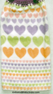 valentine towels with pastel hearts