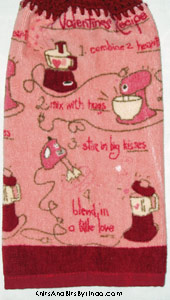 valentines recipe hanging kitchen towel