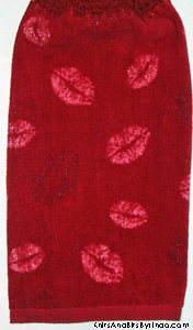 valentine kisses hand towel