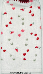 paw prints and mice valentine hand towel