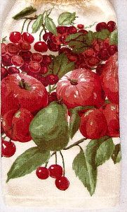 vintage fruit kitchen towel