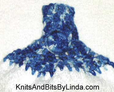 white hand towels with Shaded Blues yarn top