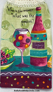 wine is the answer hanging kitchen towel