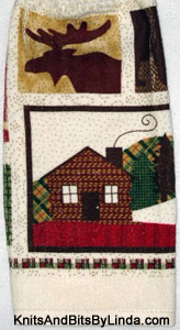  kitchen hand towel with cabin and moose