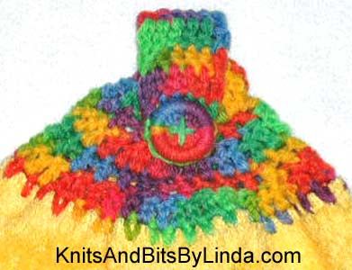  Yellow kitchen hand towel with Candy Print yarn