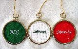 three nametag ornaments