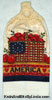 flag basket with apples on hanging hand towel