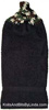 Solid black hanging hand towel with Mash yarn top