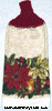 poinsettia border tapestry Christmas towel