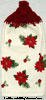 poinsettias and berries kitchen hand towel