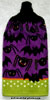 bats and spiders on a halloween hand towel