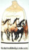 running horses on a hand towel