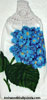 blue hydrangea hanging hand towel