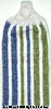sage & blue stripe hand towel