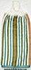 green and tan 2 hanging kitchen towel