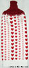 rows of hearts hanging kitchen towel