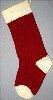 Burgundy and Ivory trimmed Christmas Stocking