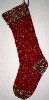 Burgundy Christmas Stocking with multi color top