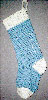 Light Blue stocking with white top and silver thread