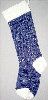 Navy Ice Blue Christmas stocking with white and silver top