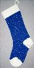 Royal blue and silver stocking with white trim