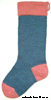 country blue sock with rose trim