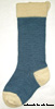 country blue stocking with ivory trim