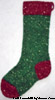 green and burgundy jewels Christmas stocking