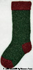 green and burgundy victorian Christmas stocking