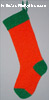 Red Christmas Stocking with green trim